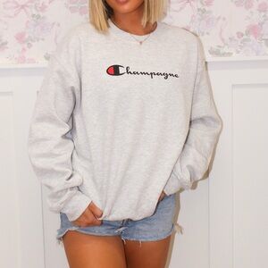 Champagne Champion Grey Crew Neck
